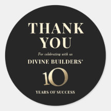 10th Business Anniversary Thank You Sticker