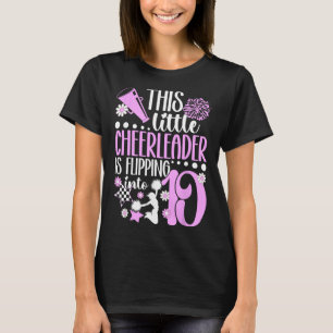 10th Cheer Birthday Party Ten Year Old Cheerleader T-Shirt