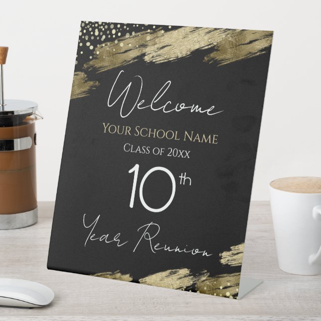 10th Class Reunion Welcome Pedestal Sign (In SItu)