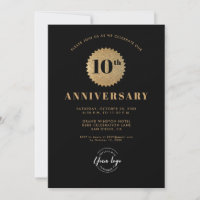 10th Company Anniversary Faux Gold Glitter