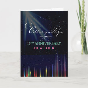 10th Employee Anniversary Sky, Customizable Black Card