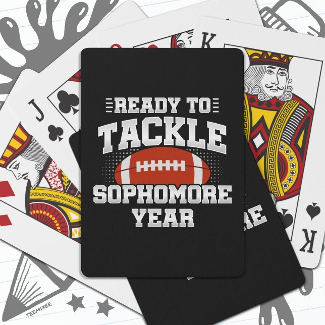 10th Grade Football Ready To Tackle Back to School Playing Cards (Creator Uploaded)