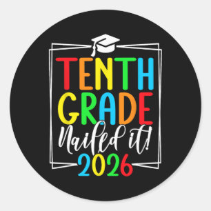 10th Grade Grad 2026 Sophomore Grad Classic Round Sticker