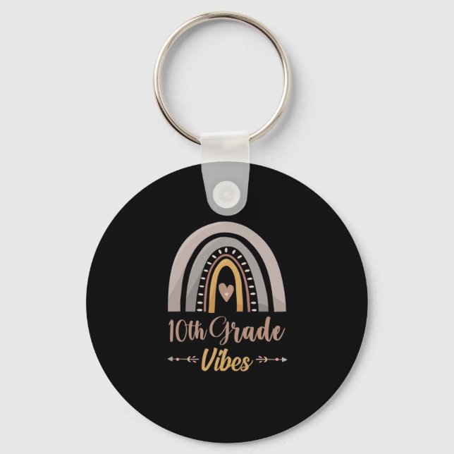 10th Grade Vibes Tenth Grade Back to School Keychain (Front)