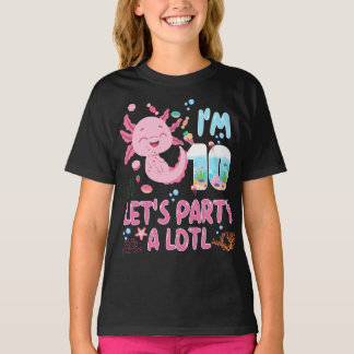 10th I'm 10 Birthday Girl Axolotl Lover Gifts T-Shirt