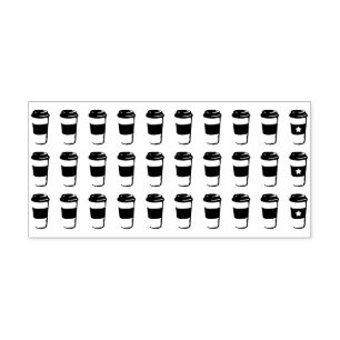 10th large coffee free business card rubber stamp