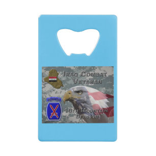 10th Mountain Div Iraq Combat Veteran Credit Card Bottle Opener