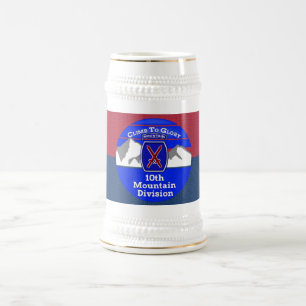 10th Mountain Division “Climb To Glory” Colours Beer Stein
