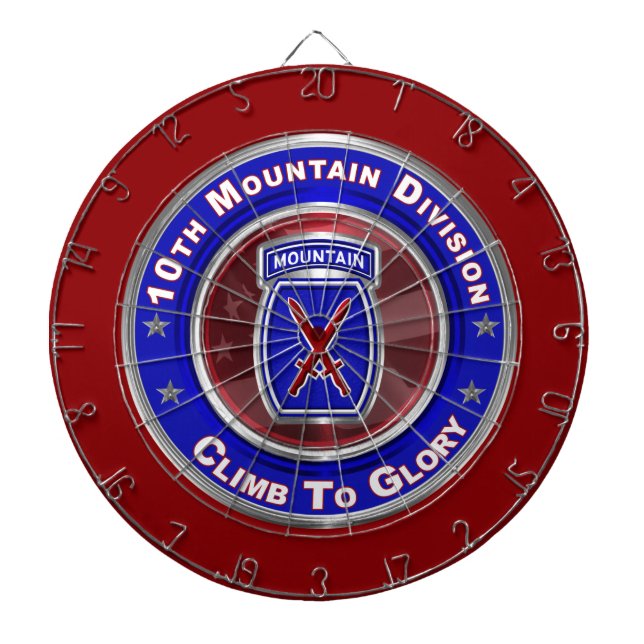 10th Mountain Division “Climb To Glory”  Dartboard (Front)