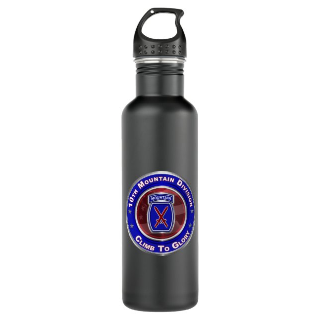 10th Mountain Division “Climb To Glory” Stainless  710 Ml Water Bottle (Front)