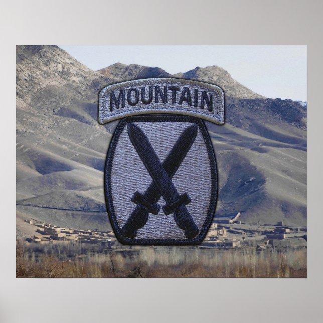 10th Mountain Division Fort Drum Patch Poster (Front)