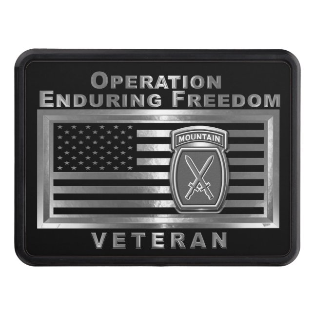 10th Mountain Division Operation Enduring Freedom Trailer Hitch Cover (Front)