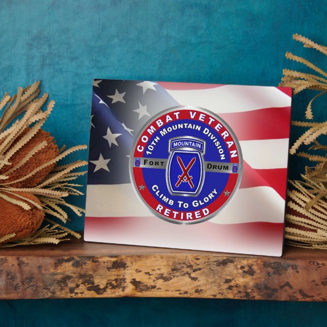 10th Mountain Division  Retired Veteran Plaque (Side)