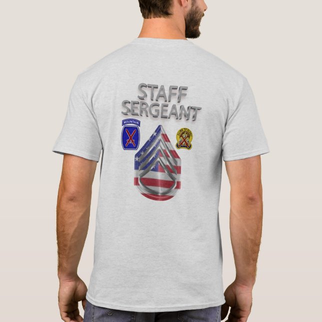 10th Mountain Division Staff Sergeant T-Shirt (Back)
