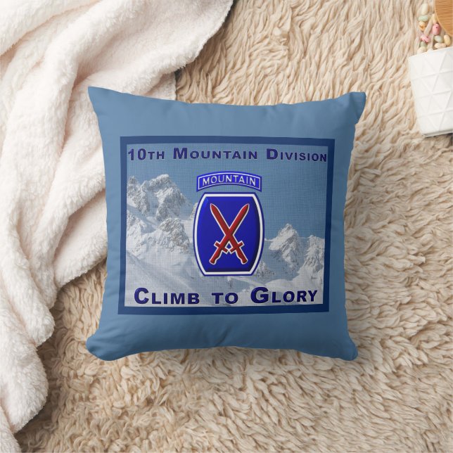 10th Mountain Division  Throw Pillow (Blanket)
