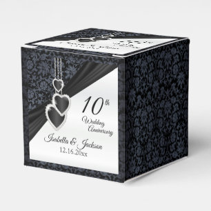 10th Onyx Wedding Anniversary Favor Box