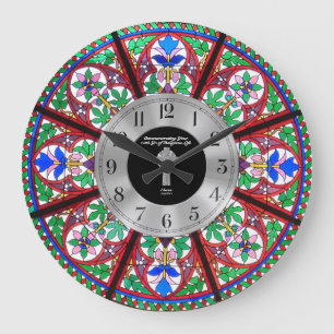 10th Ordination Anniversary Stained Glass Custom Large Clock