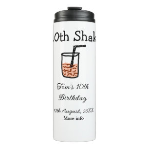 10th Shake 10th happy birthday milkshake scribble Thermal Tumbler