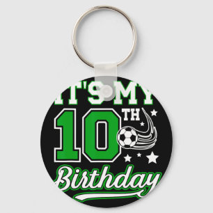 10th Soccer Birthday Party 10 Year Old Soccer Play Keychain
