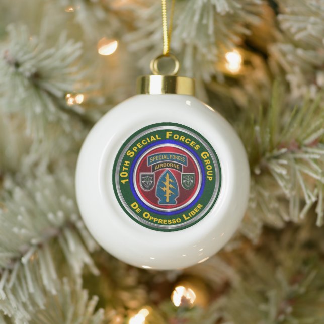 10th Special Forces Group  Ceramic Ball Christmas Ornament (Tree)