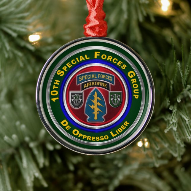 10th Special Forces Group Keepsake Christmas Metal Ornament (Tree)