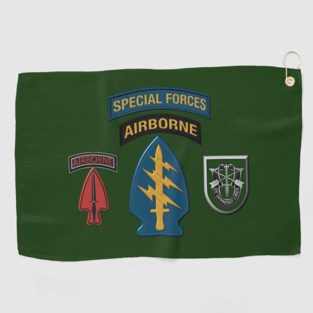 10th Special Forces Group Patch & Insignia Golf Towel (Horizontal)