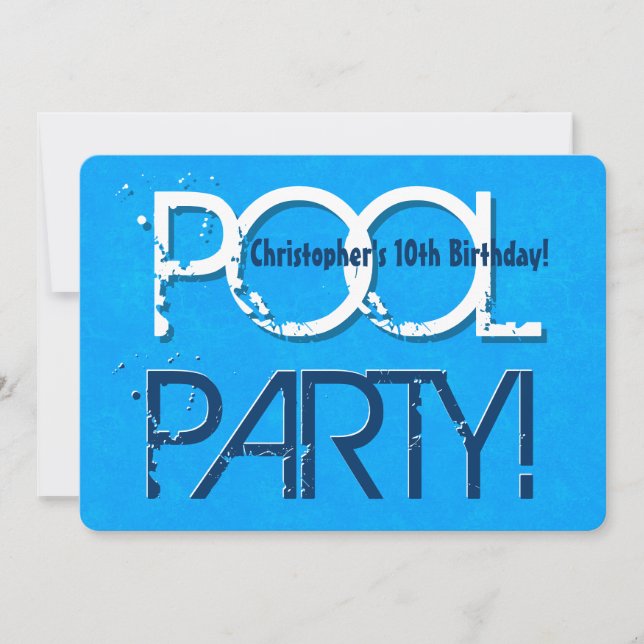 10th Ten Birthday Pool Party Save the Date P02Z Invitation (Front)