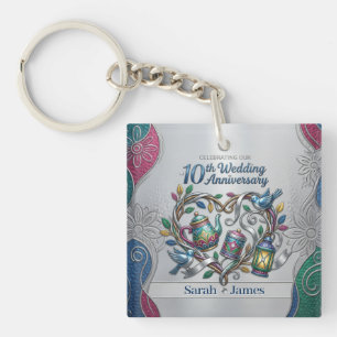 10th Tin Aluminum Wedding Anniversary We Still Do Keychain