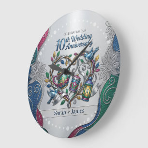 10th Tin Aluminum Wedding Anniversary We Still Do Large Clock
