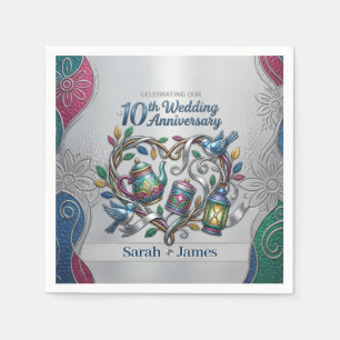 10th Tin Aluminum Wedding Anniversary We Still Do Napkin