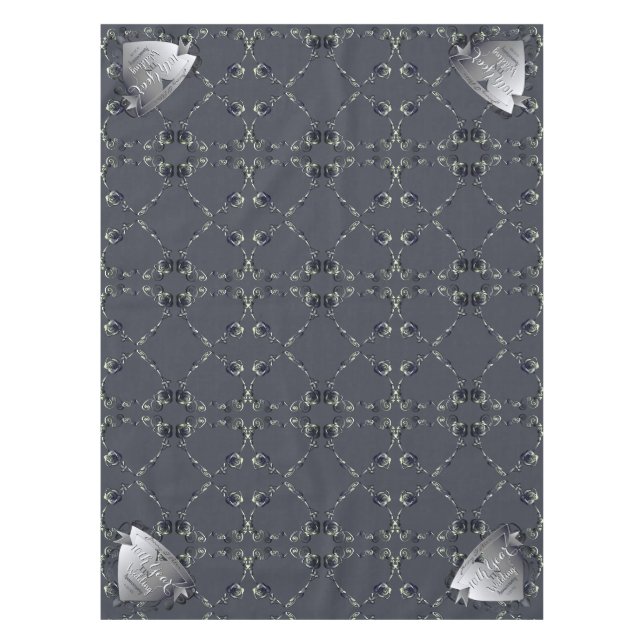 10th Tin Heart Rose Wedding Anniversary   Tablecloth (Front)