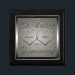 10th Wedding Anniverary Punched Tin Look Keepsake  Gift Box<br><div class="desc">Punched Tin Look (faux effect) 10th Wedding Anniversary original design by Holiday Hearts Designs (all rights reserved).</div>