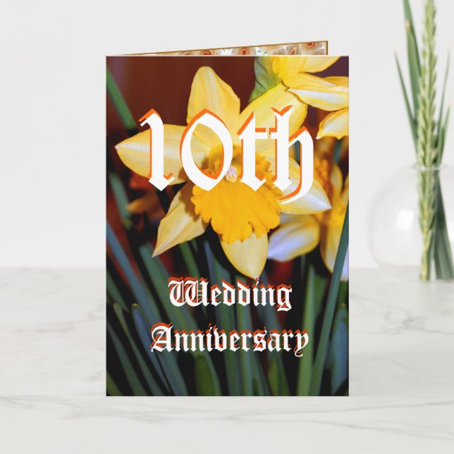 10th wedding anniversary card - Daffodil (Front)
