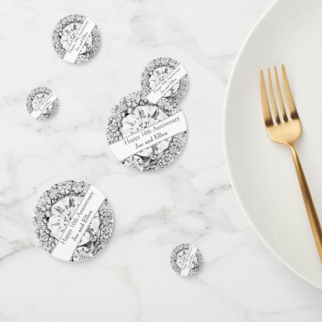 10th Wedding Anniversary Editable  Confetti (Group)