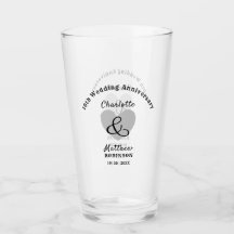 10th Wedding Anniversary Gift Personalized Glass