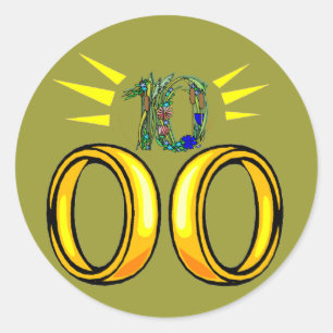 10th Wedding Anniversary Gifts Classic Round Sticker