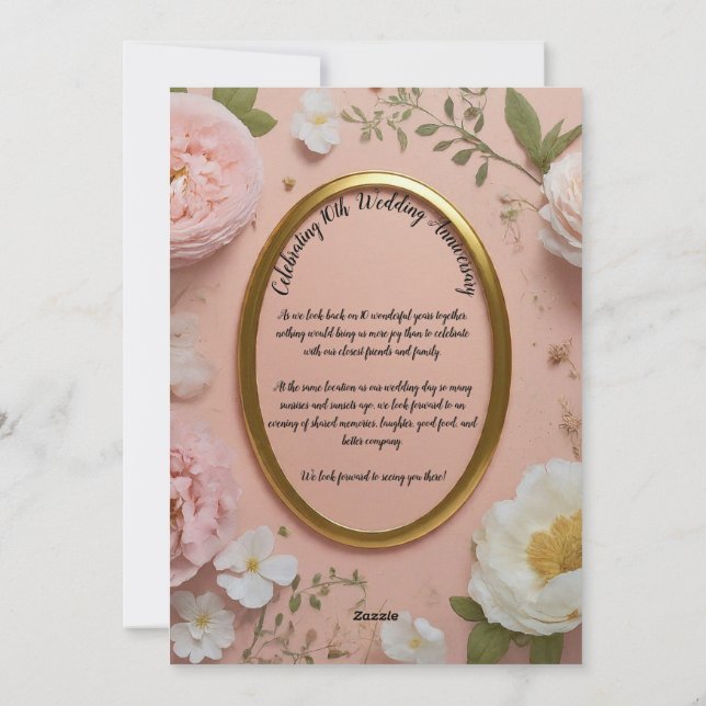 10th Wedding Anniversary invitation (Back)
