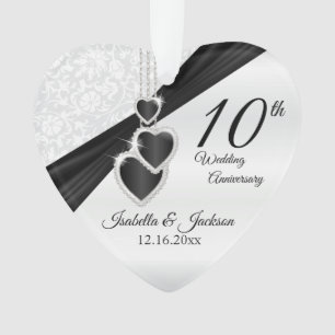 10th Wedding Anniversary Keepsake Design Ornament