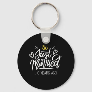 10th Wedding Anniversary Keychain