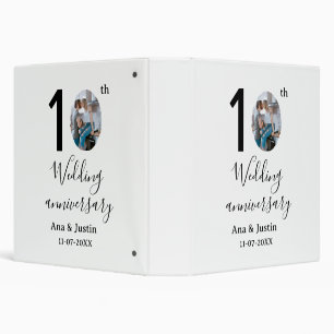 10th wedding anniversary name photo bold letter st binder