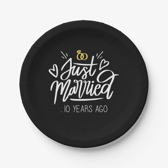 10th Wedding Anniversary Paper Plate (Front)