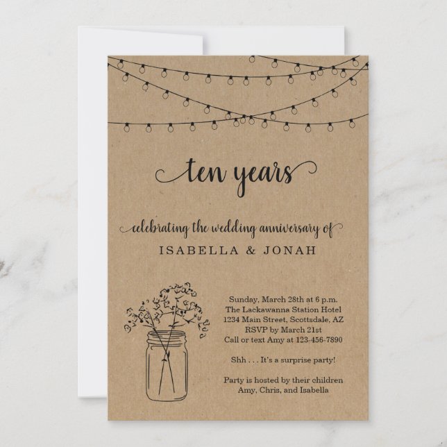 10th Wedding Anniversary Party Invitation (Front)