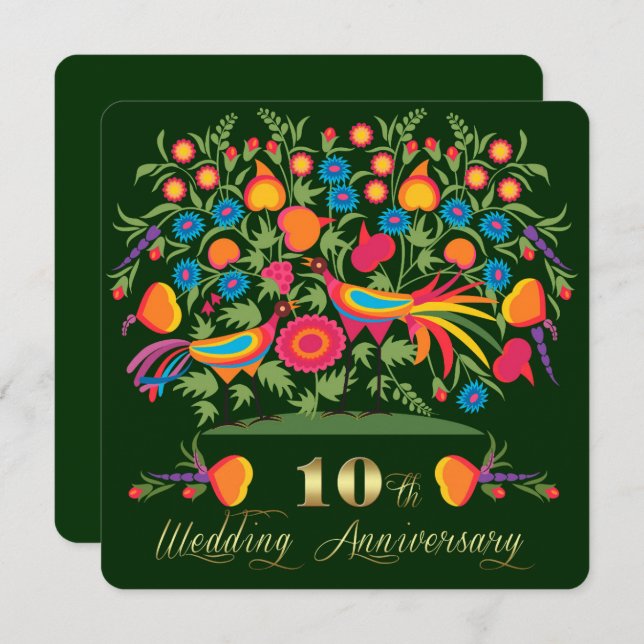 10th Wedding Anniversary Party Invitations (Front/Back)