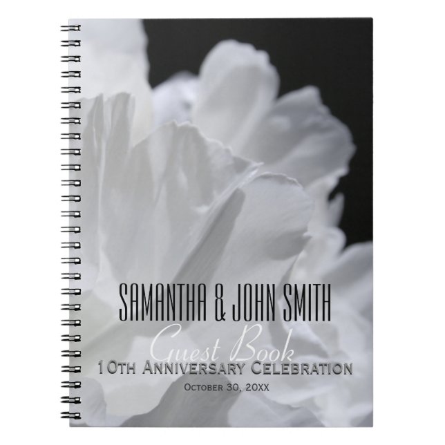 10th Wedding Anniversary Party Peony Guest Book 2 (Front)