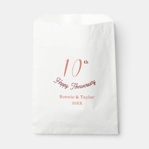 10th wedding anniversary peach pastel name retro b favour bag
