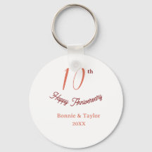 10th wedding anniversary peach pastel name retro b