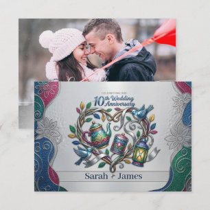 10th Wedding Anniversary Photo Ceremony Thank You Card