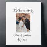 10th wedding anniversary photo name couple Romanti Plaque<br><div class="desc">design</div>
