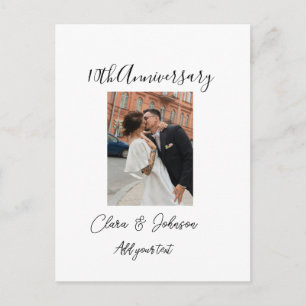 10th wedding anniversary photo name couple Romanti Postcard