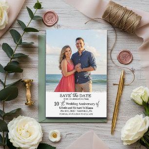 10th Wedding Anniversary Save the Date Photo Card